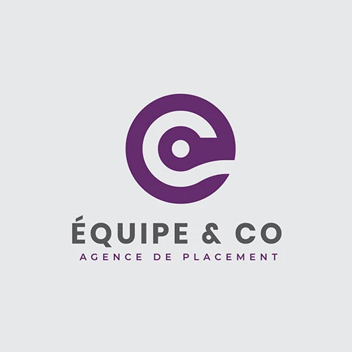 The primary lockup — symbol above the Équipe & Co. wordmark and agence de placement tagline.