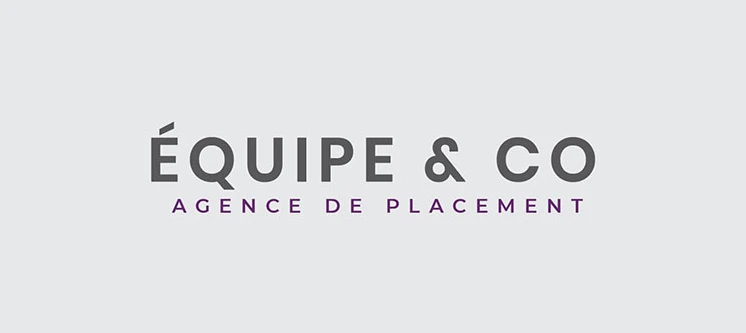 The wordmark alone — Équipe & Co. in Montserrat over a letterspaced agence de placement.