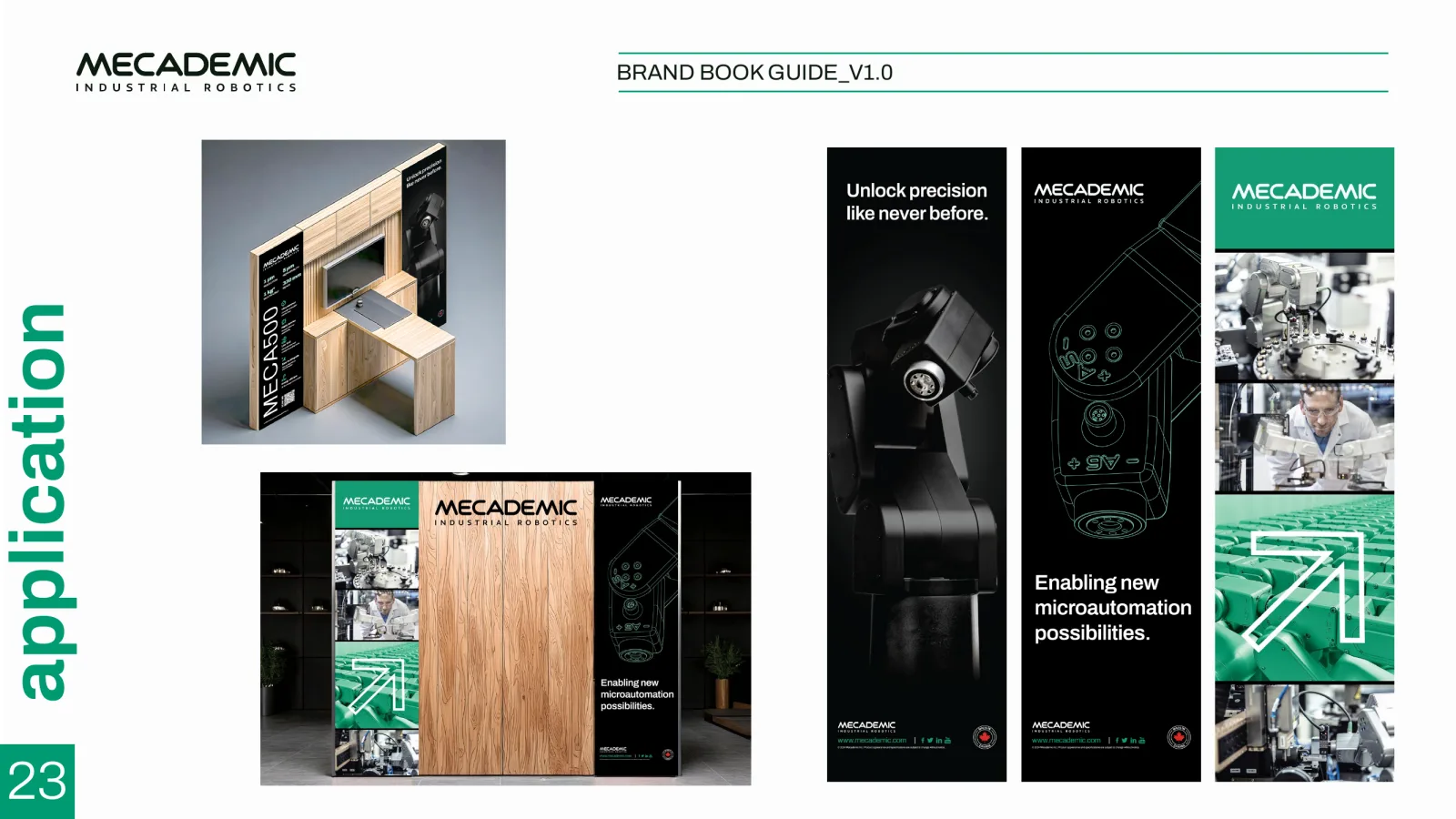 Brand guide — application: booth structures and banner systems.
