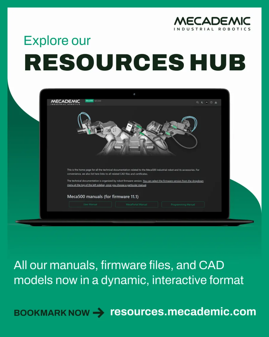 Explore the Resources Hub — manuals, firmware and CAD in one place.